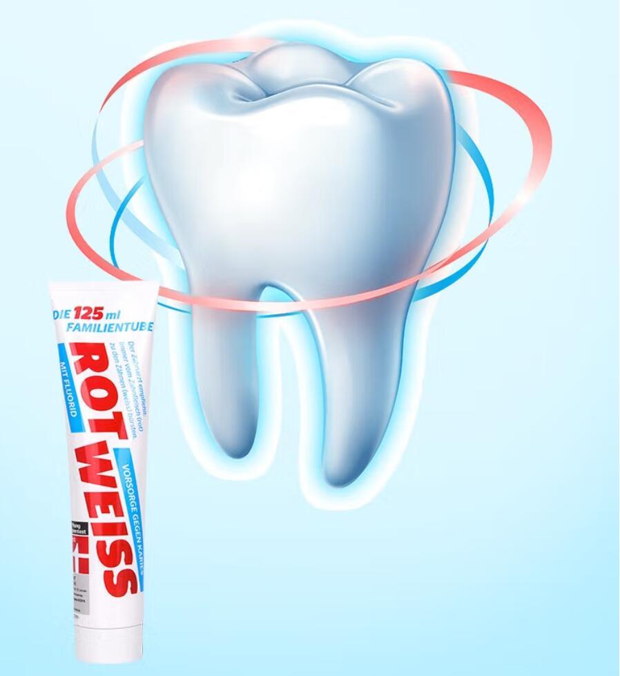 包邮！德国红白成人牙膏125ml 薄荷深深进口洗护防蛀固齿薄荷清新详情17