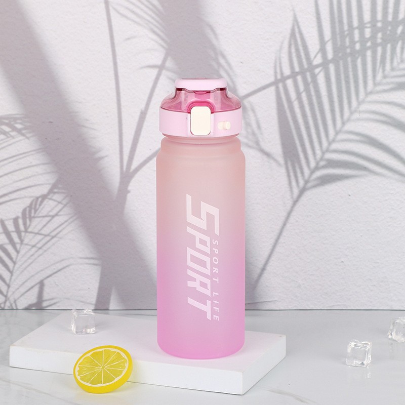 X158-8332 gradient color water cup, large capacity, high appearance level, frosted outdoor sports water bottle, fashionable spring lid, direct drinking Specification image