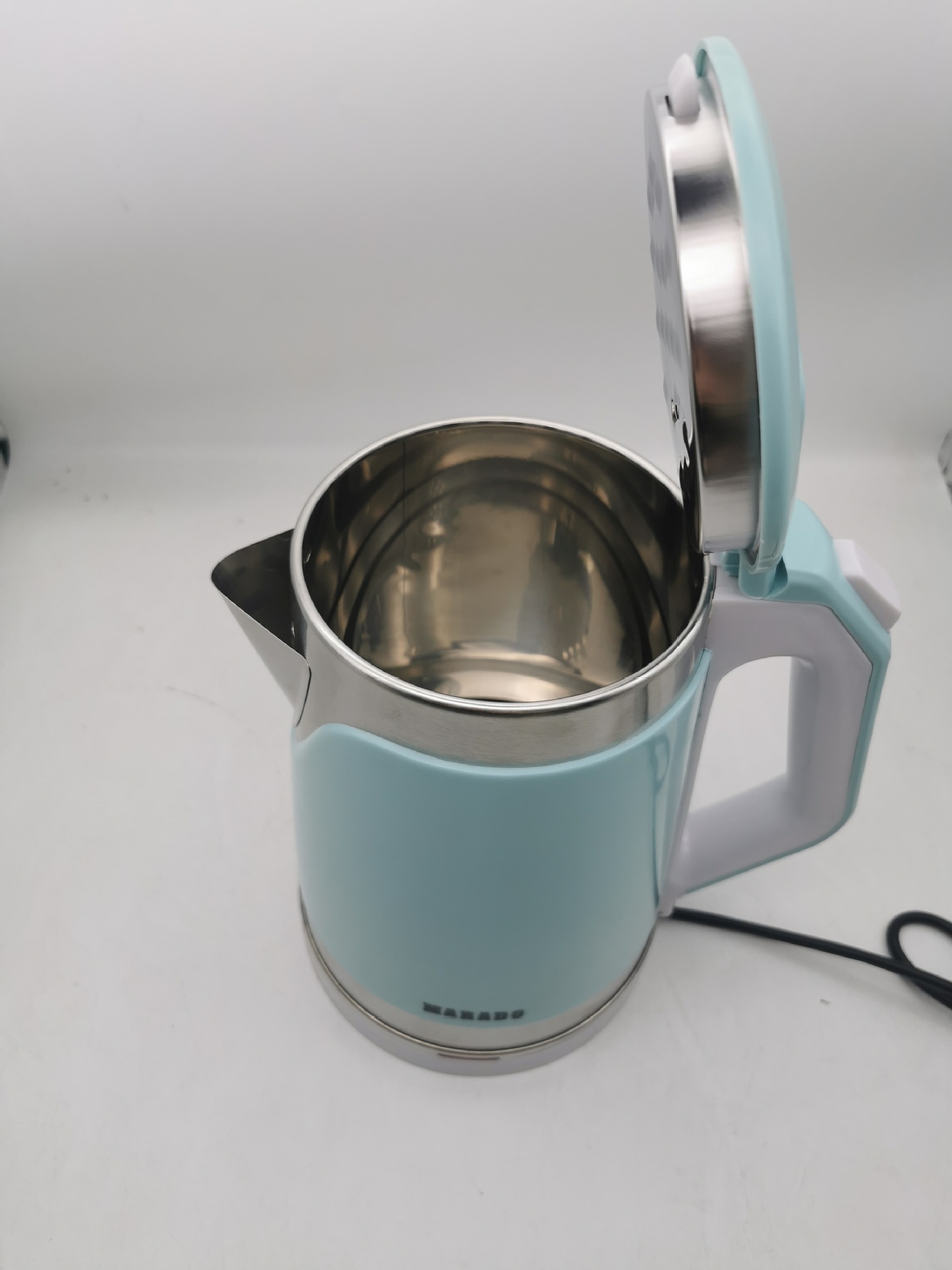 Marado 2.3L stainless steel electric kettle, double-layer anti-scald automatic power-off boiling water kettle, suitable for home and office use Specification image