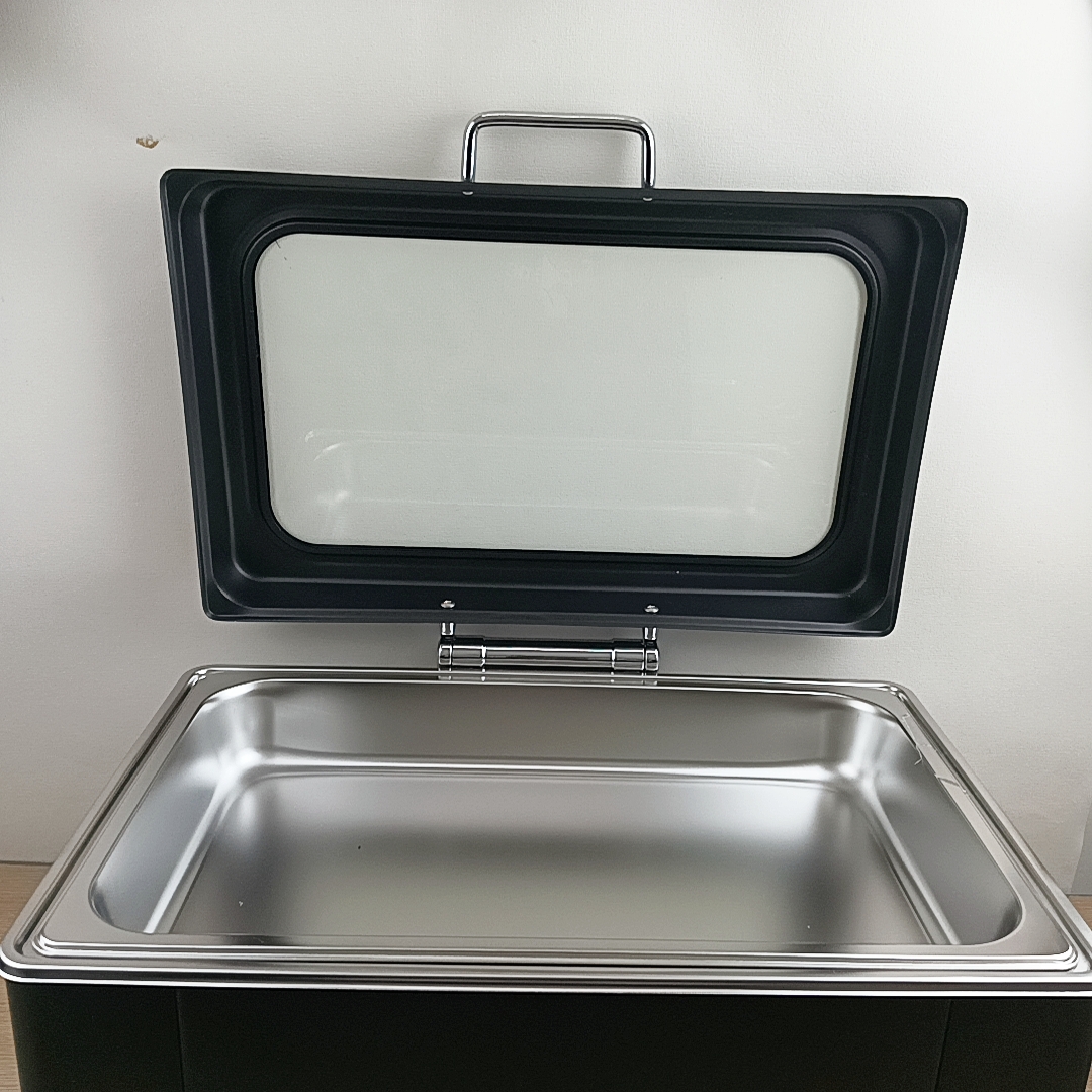 DF68702 Black rectangular stainless steel insulated buffet stove, Bufei stove, DF TRADINGHOUSE Specification image