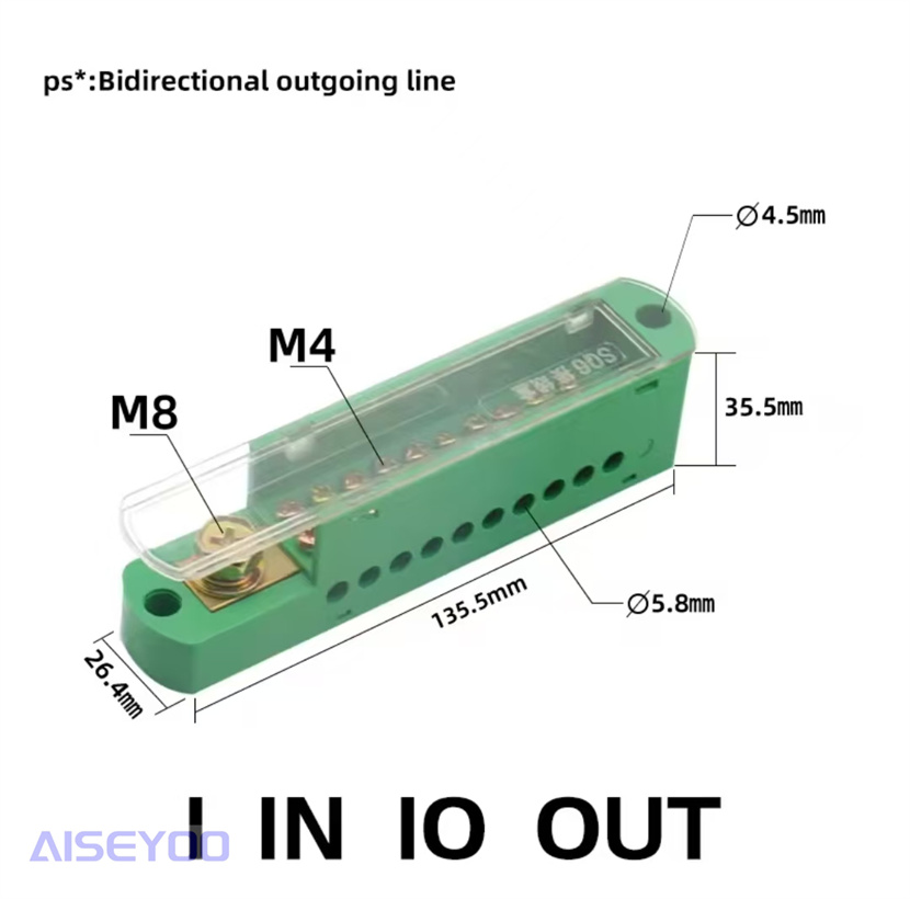 FJ6/JHD接线盒分线盒一进四/一进二十出电线分线器接线端子 并线器大功率明装电路分线盒连接电源表分支器详情10