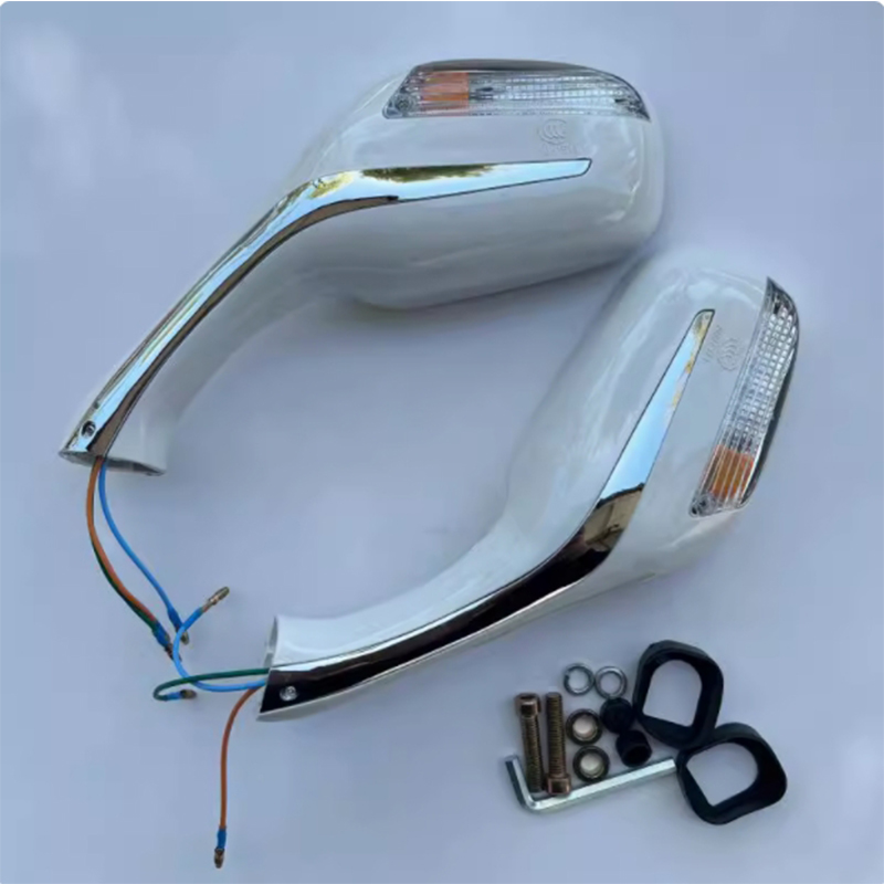 Large vision scooter rearview mirror Electric car with light reversing mirror sand Princess Falcon special reflector details Picture