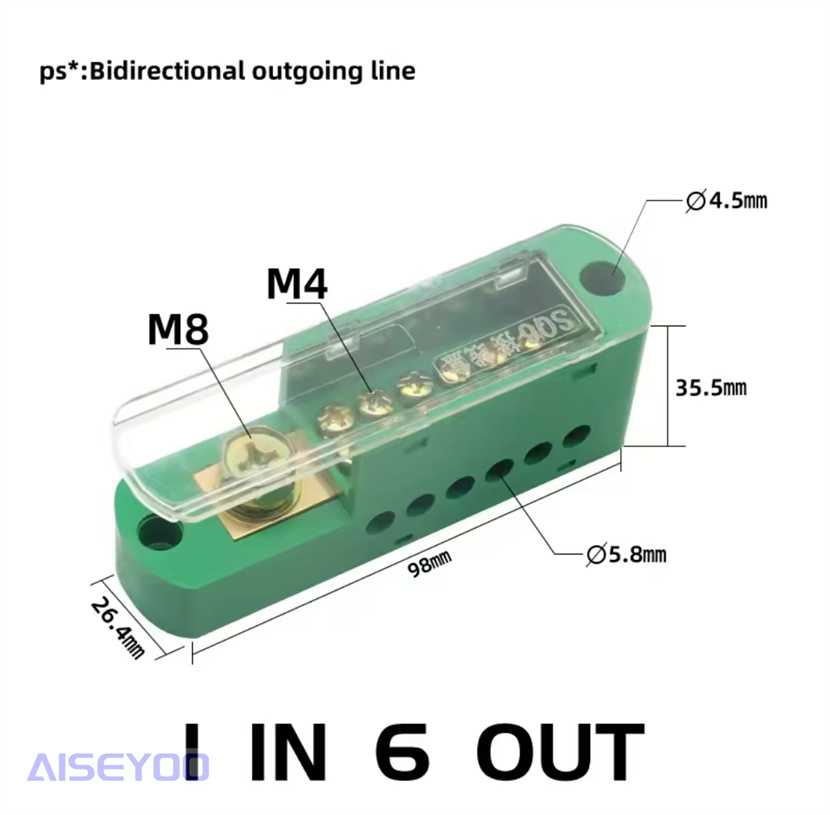 FJ6/JHD接线盒分线盒一进四/一进二十出电线分线器接线端子 并线器大功率明装电路分线盒连接电源表分支器详情7