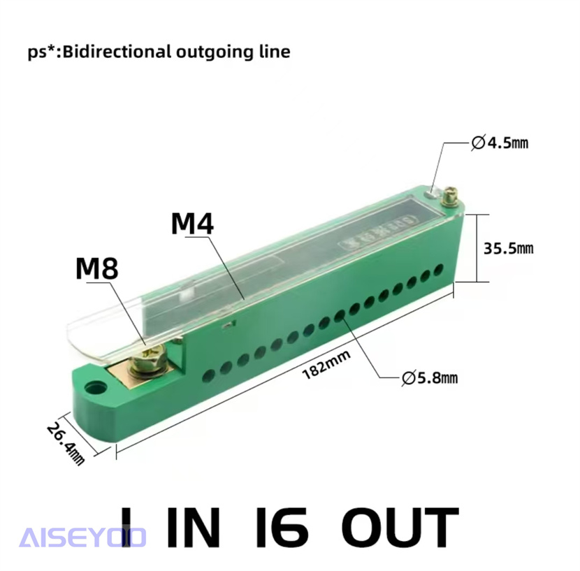 FJ6/JHD接线盒分线盒一进四/一进二十出电线分线器接线端子 并线器大功率明装电路分线盒连接电源表分支器详情13