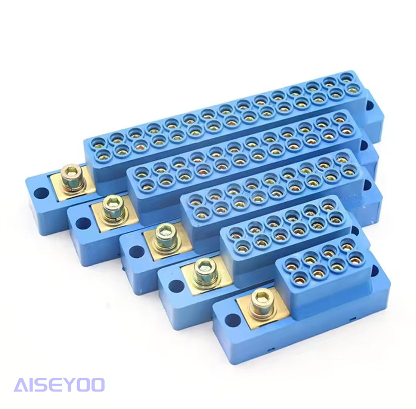 自升式接线端子FJ6/JHSD-9接线盒单极一进四/六/九/十二/十五蓝色分线端子零线分线器