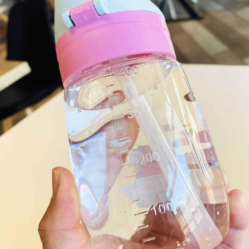 X152-XBD-2003 Straw water cup, children's plastic water cup, portable and easy to use, high appearance level for students, warm and cute, summer water cup, durable to drop detail image 8