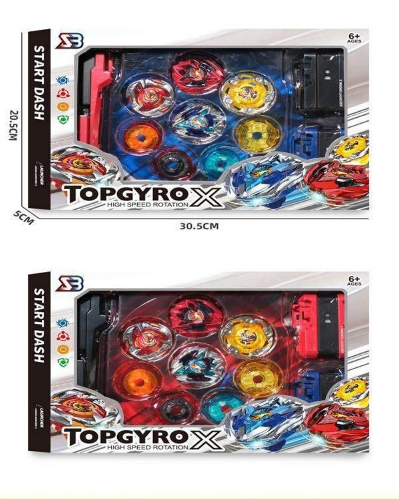Handle + 2 large scale transmitter + 4 gyroscopes + 4 gyroscope feet + gyroscope disk. Fun, stress-relieving and casual rotating alloy gyroscope for children details Picture
