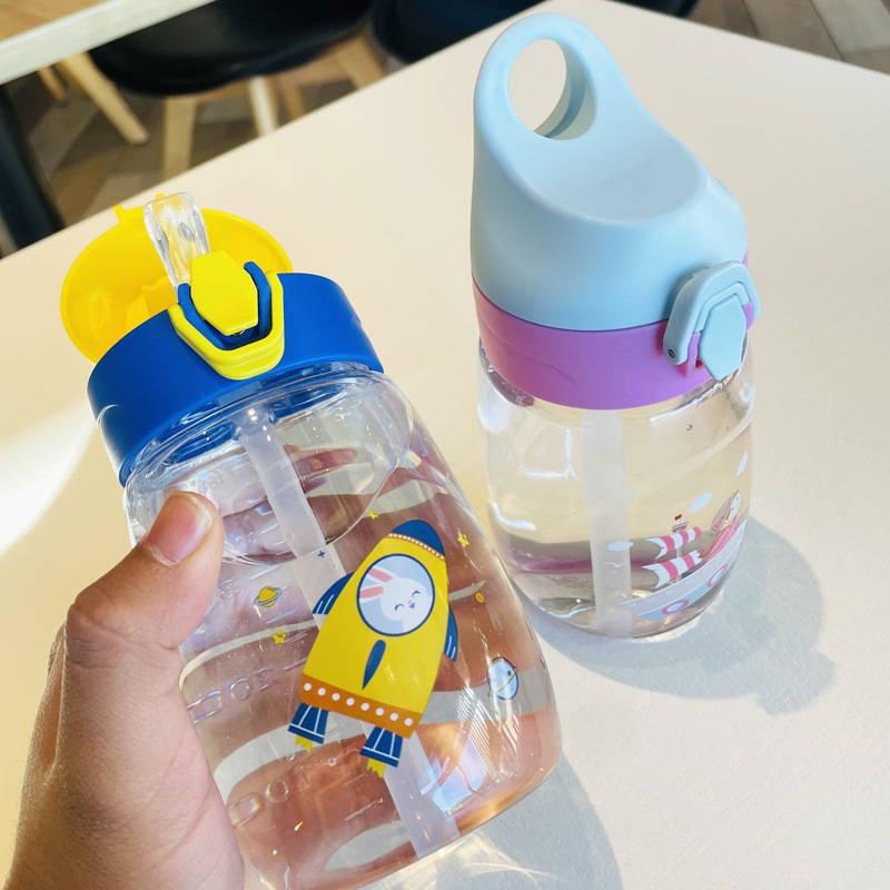 X152-XBD-2003 Straw water cup, children's plastic water cup, portable and easy to use, high appearance level for students, warm and cute, summer water cup, durable to drop detail image 5