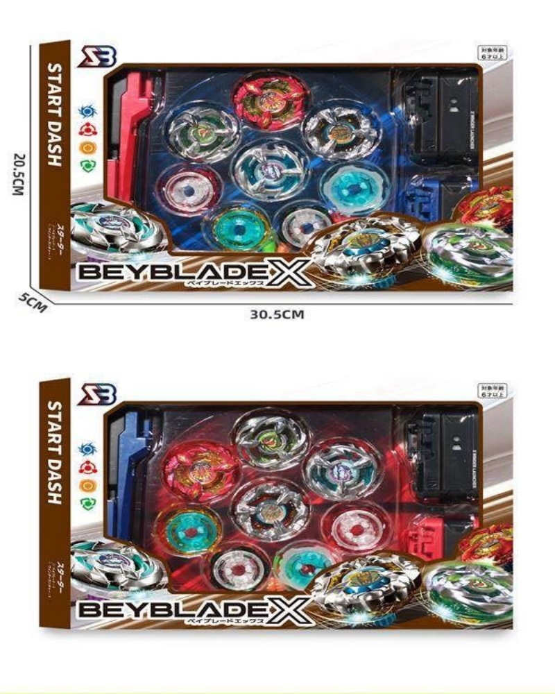 Handle + 2 large scale transmitter + 4 gyroscopes + 4 gyroscope feet + gyroscope disk. Fun, stress-relieving and casual rotating alloy gyroscope for children Application Scenario