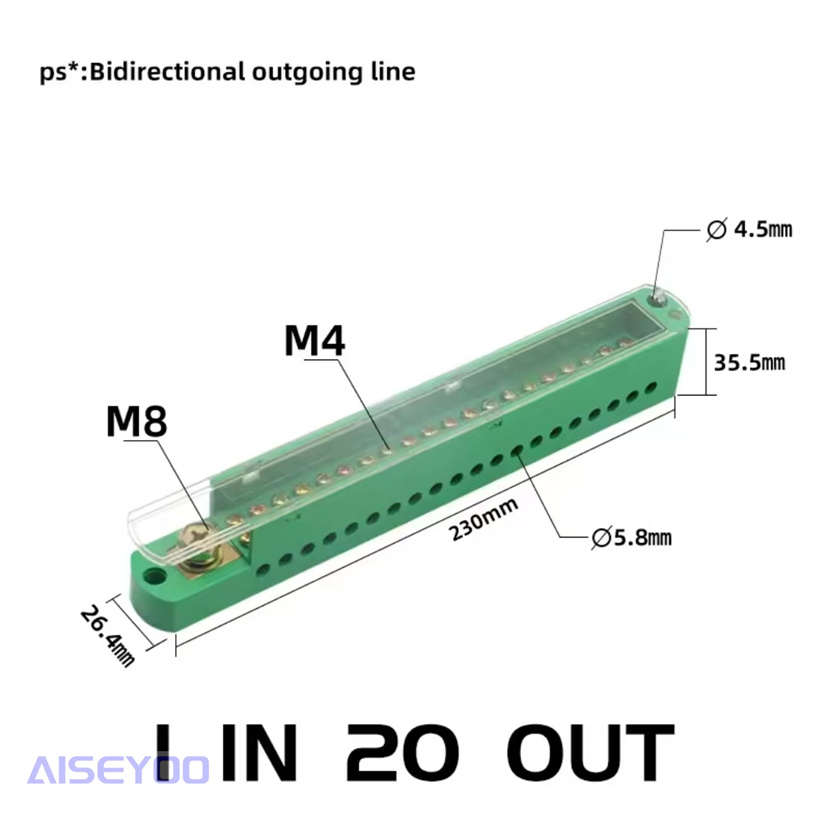FJ6/JHD接线盒分线盒一进四/一进二十出电线分线器接线端子 并线器大功率明装电路分线盒连接电源表分支器详情14