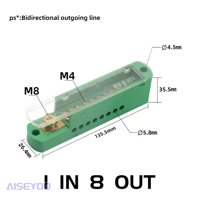 FJ6/JHD接线盒分线盒一进四/一进二十出电线分线器接线端子 并线器大功率明装电路分线盒连接电源表分支器详情8