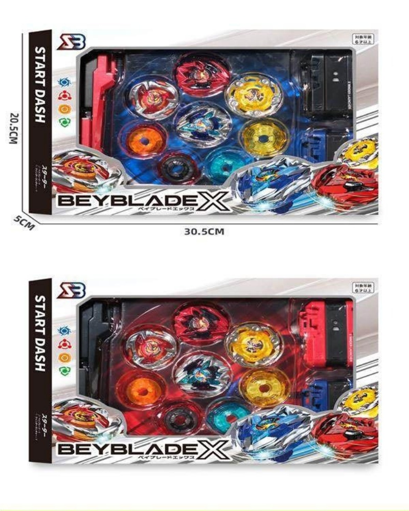 Handle + 2 large scale transmitter + 4 gyroscopes + 4 gyroscope feet + gyroscope disk. Fun, stress-relieving and casual rotating alloy gyroscope for children Item Picture