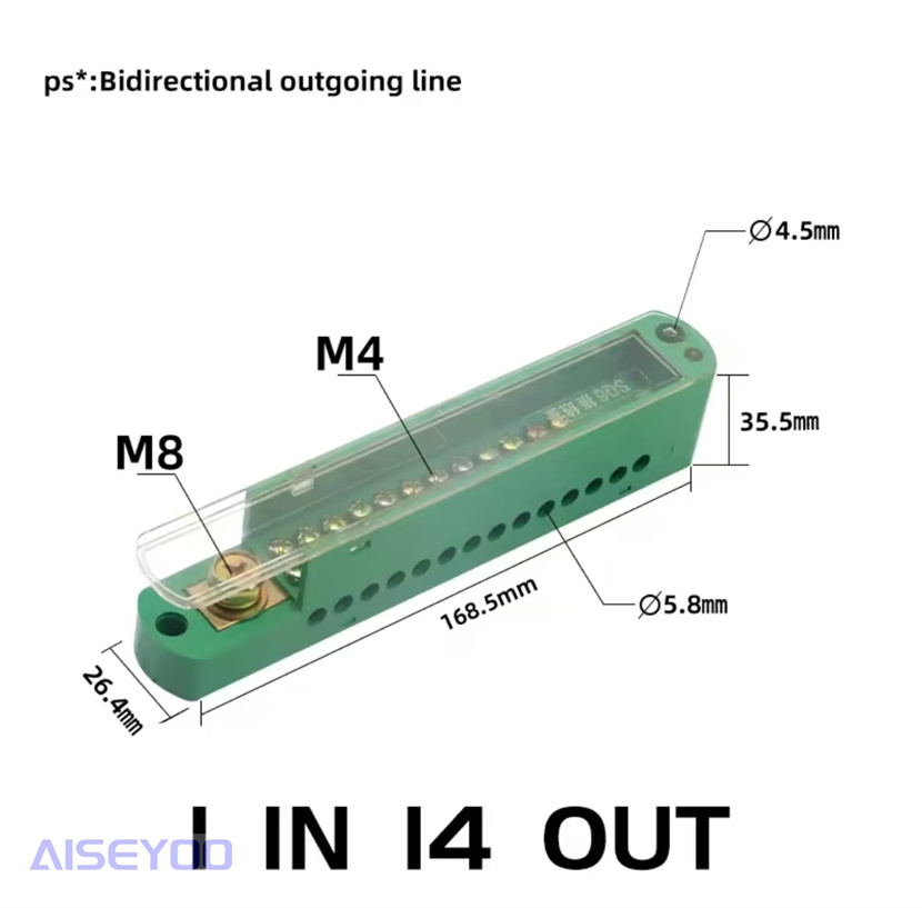 FJ6/JHD接线盒分线盒一进四/一进二十出电线分线器接线端子 并线器大功率明装电路分线盒连接电源表分支器详情12