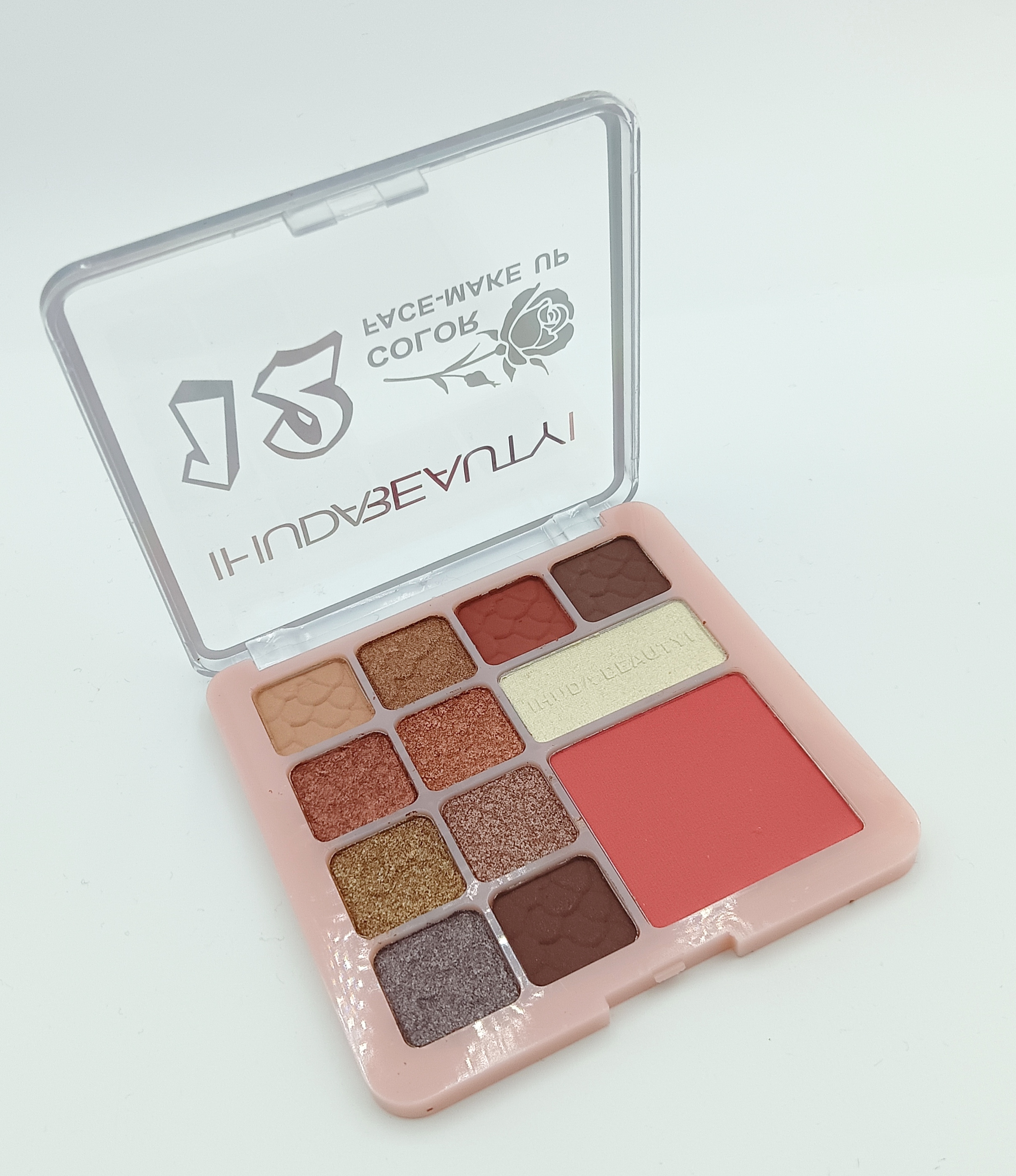 Custom non-faint 12 color eyeshadow and blush combination set earth color makeup eyeshadow pearl eyeshadow luyisi brand cross-border new eyeshadow tray 24 hours lasting cosmetics manufacturers direct sales Specification drawing