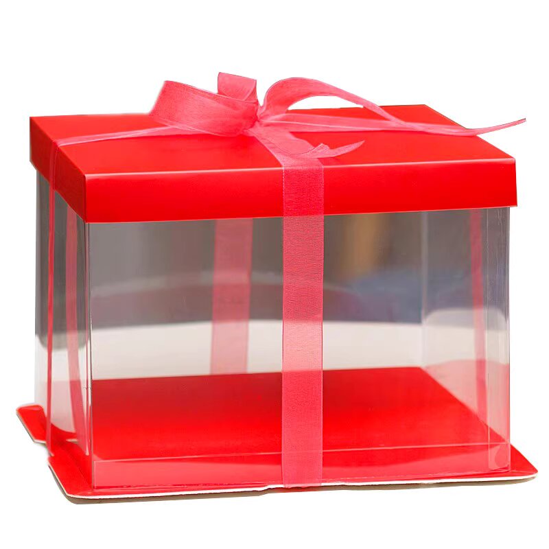 透明生日蛋糕盒子6六8八10寸喜庆手办模型高达玩具展示盒烘焙包装蛋糕包装盒详情5