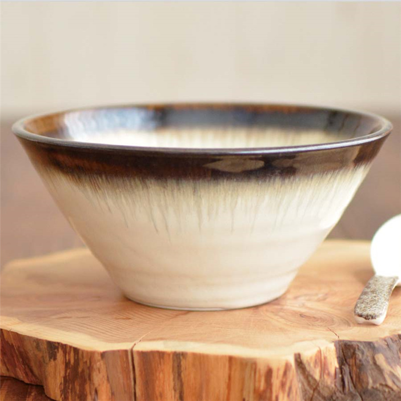 日本制美浓烧錆簾(锈纹)系列釉下彩手作餐具-斗笠丼碗Φ195×88mm 1150ml详情14