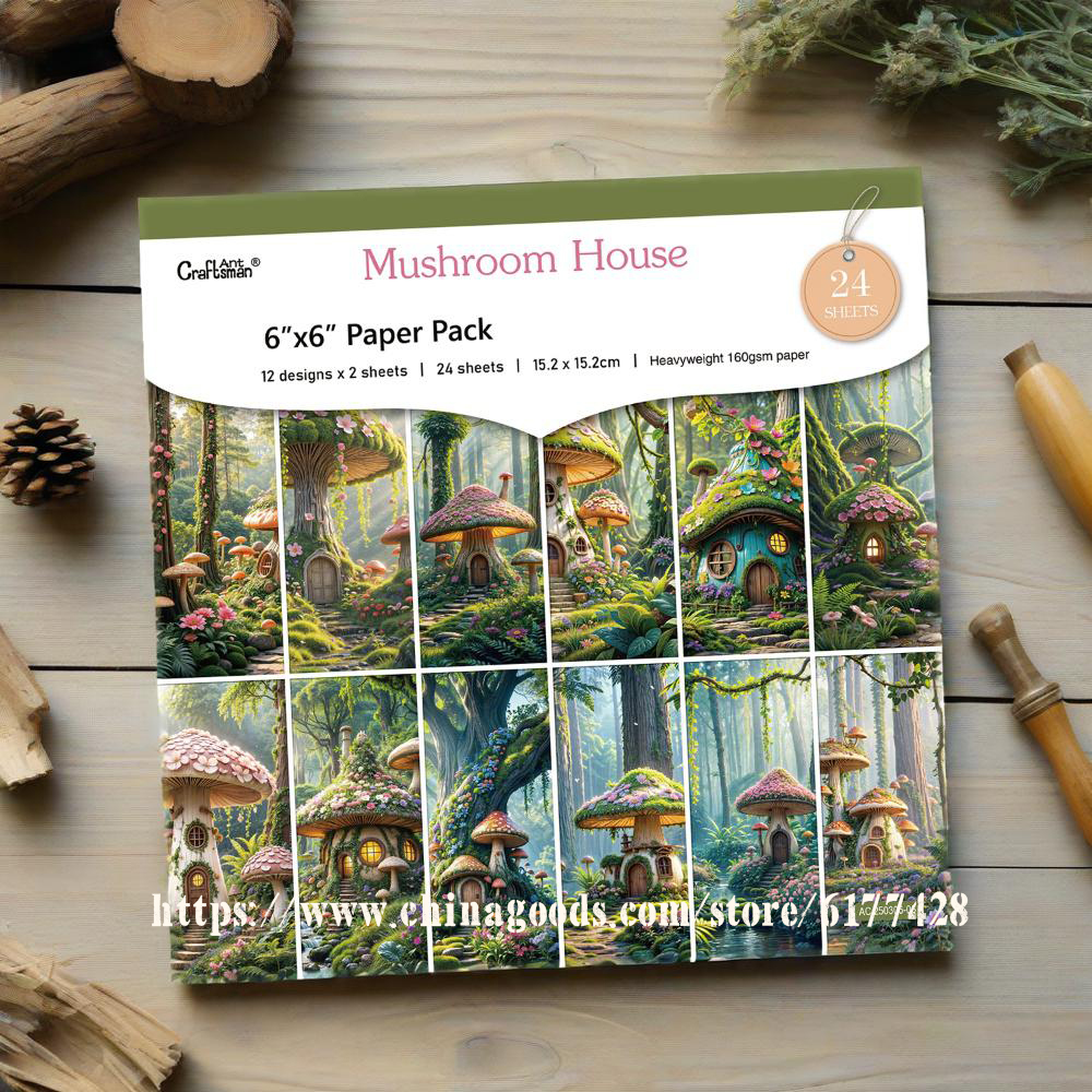 Scrapbook/Junk Journal Card Album Bookmark Making Material 6 Inch Background Paper 24 Sheets Ac 250306