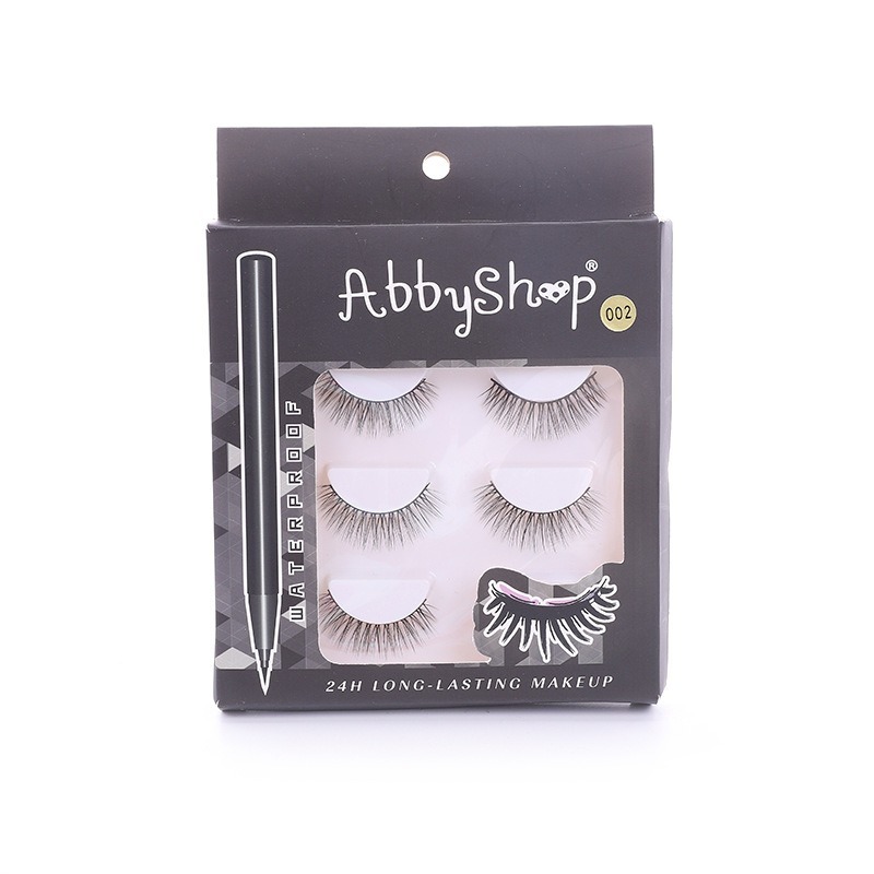 ABBYSHOP6D-002自粘眼线笔假睫毛套装材质纤维123