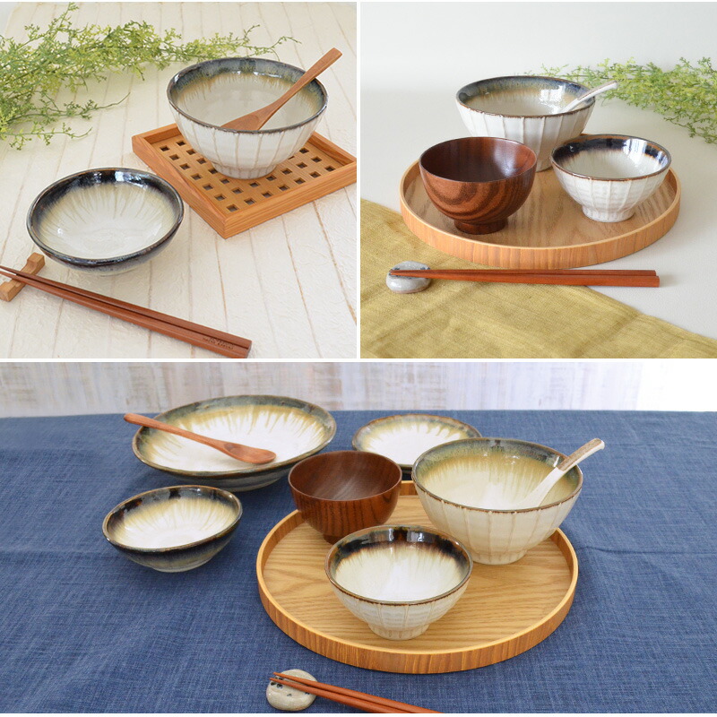 日本制美浓烧錆簾(锈纹)系列釉下彩手作餐具-斗笠丼碗Φ195×88mm 1150ml详情12