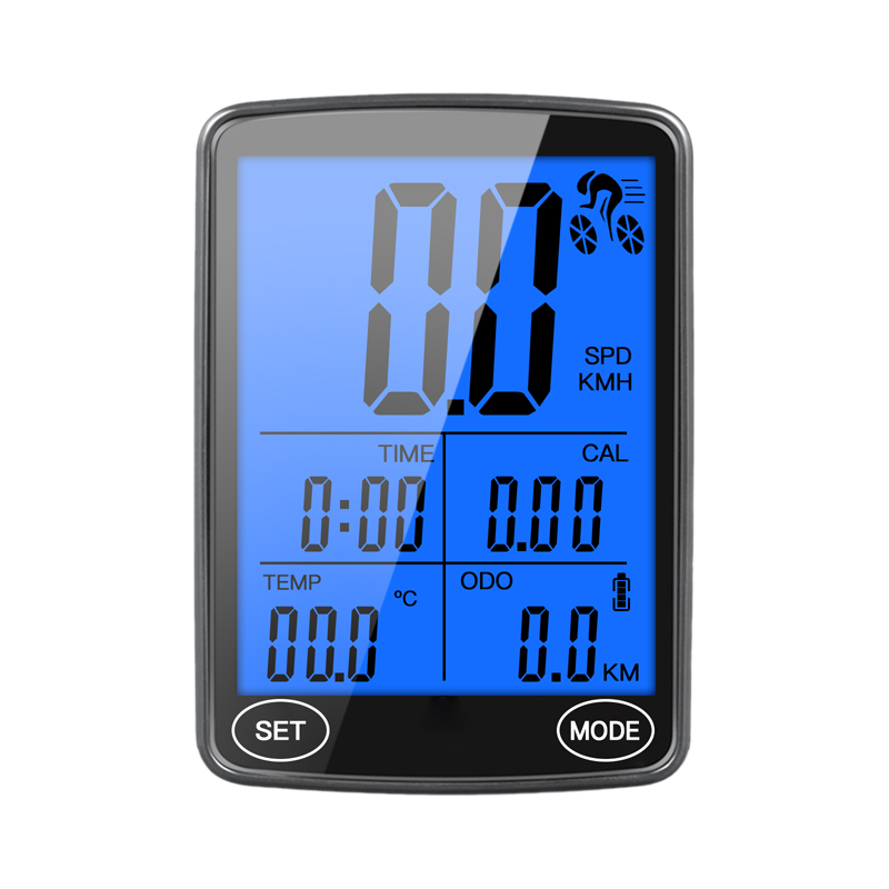 The 240817C bicycle wireless speedometer features a large screen with both Chinese and English, wireless touch, backlight, and water resistance. It is a mountain bicycle speedometer, odometer, and speedometer Item Picture