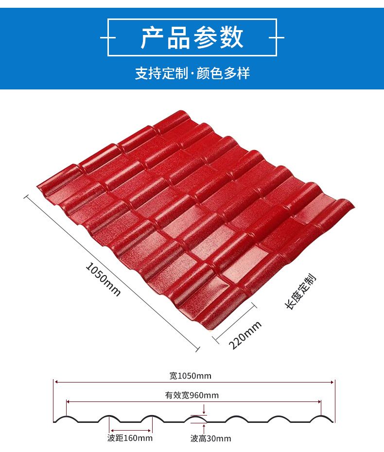 树脂瓦厂家批发直销加厚琉璃瓦 合成树脂瓦片屋顶雨棚仿古彩钢瓦详情1