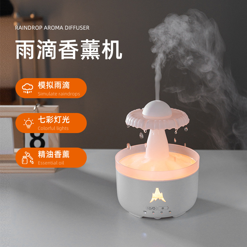 Gotas de lluvia aromaterapia humidificador volumen de niebla temporización inteligente protección de agua escasez aromaterapia humidificador de aire aromaterapia humidificador de aroma