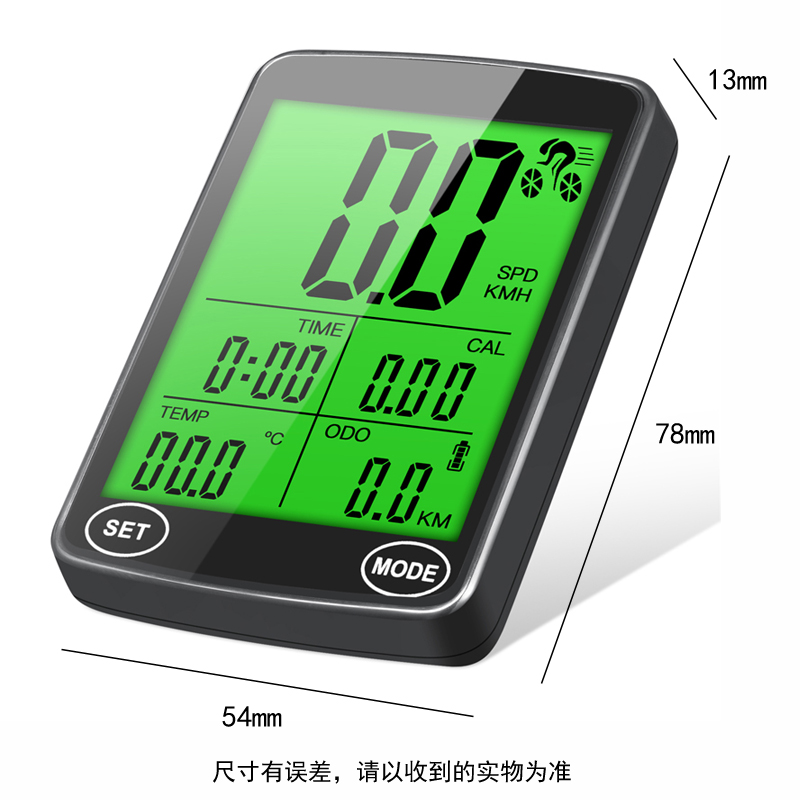 The 240817C bicycle wireless speedometer features a large screen with both Chinese and English, wireless touch, backlight, and water resistance. It is a mountain bicycle speedometer, odometer, and speedometer pic 5