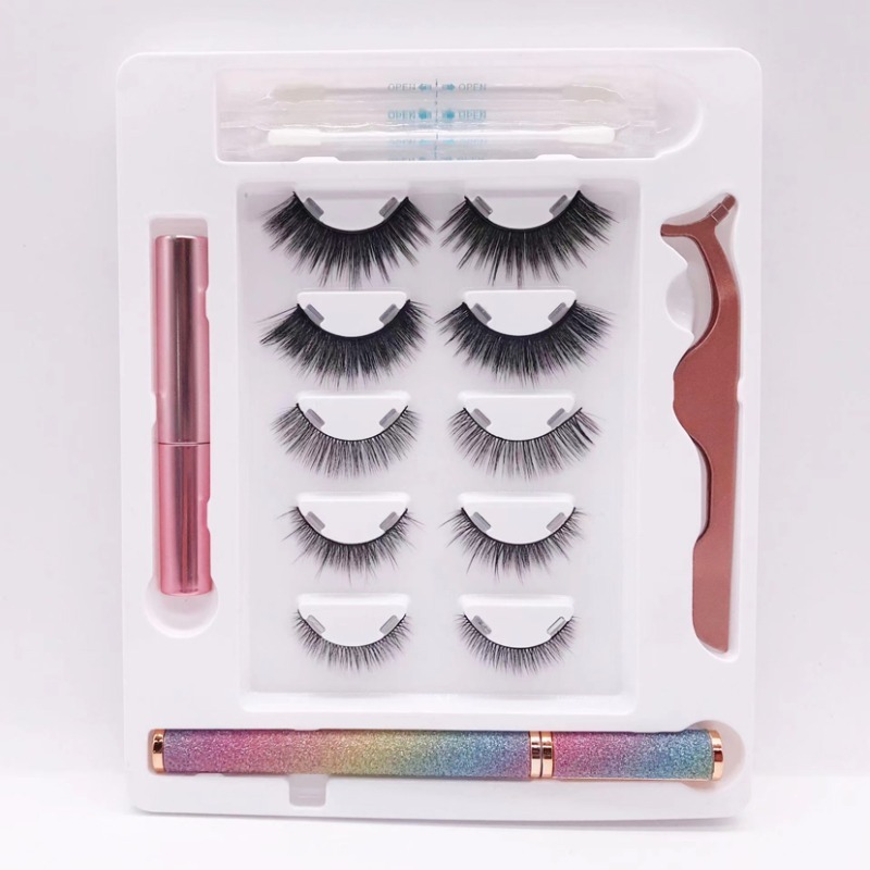 隐形磁吸睫毛外贸磁吸假睫毛带工具