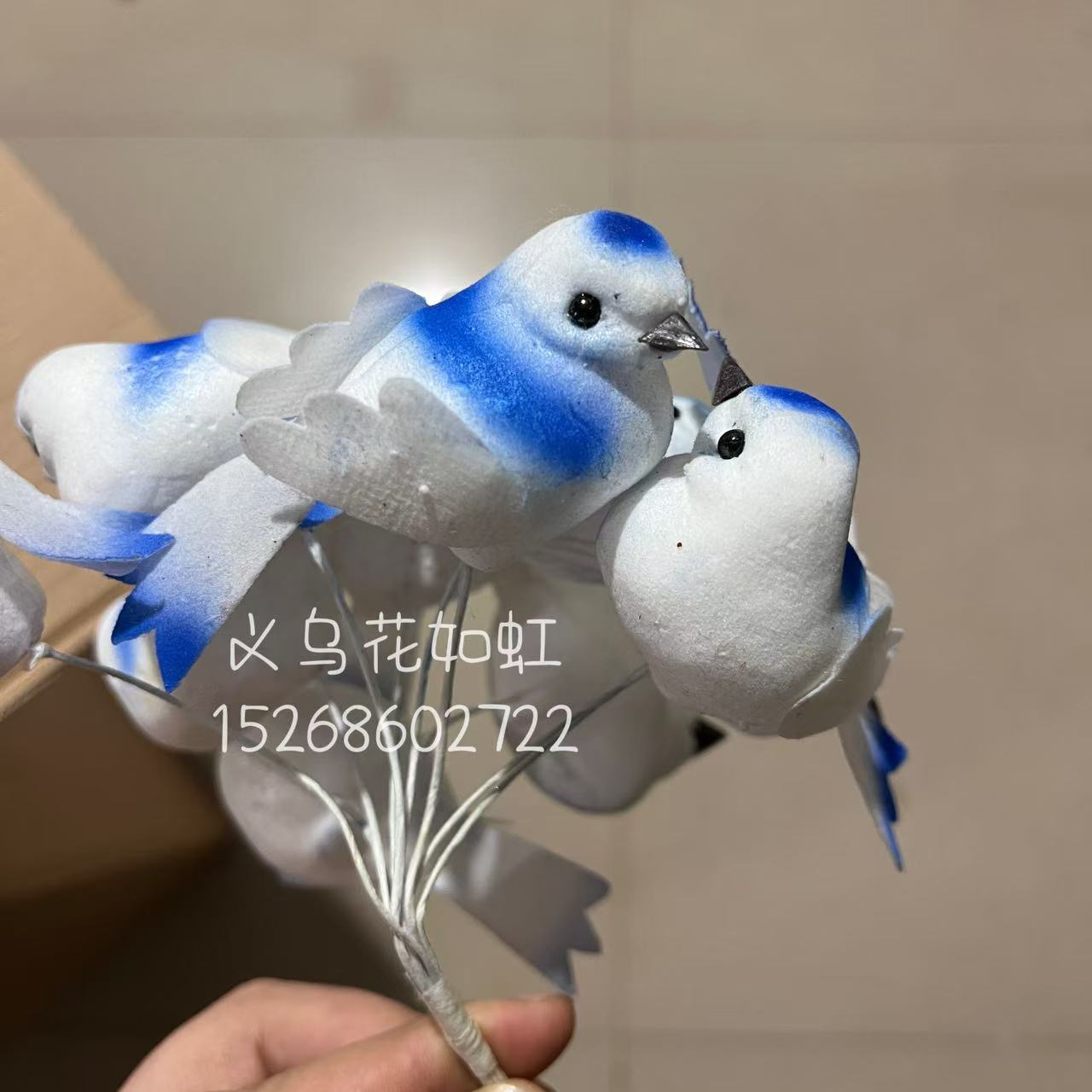 圣诞配件泡沫小鸟彩色小肥啾鸽子迷你小鸡复活节仿真羽毛小鸟园林小鸟摆件细节图