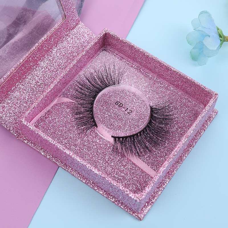 工厂 高仿 水貂毛 包装 盒8d12自然纤长 立体黑梗 假睫毛