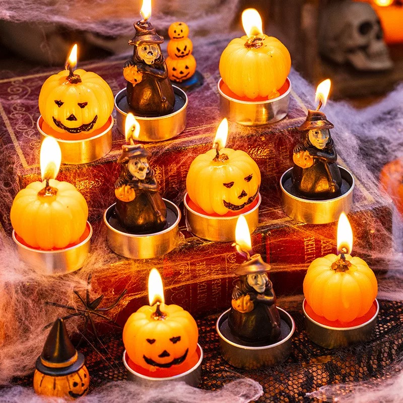 halloween Halloween Candle props Little Black Cat Pumpkin Lantern Witch Candle all saints dayhalloween Halloween Candle Props Little Black pic 1
