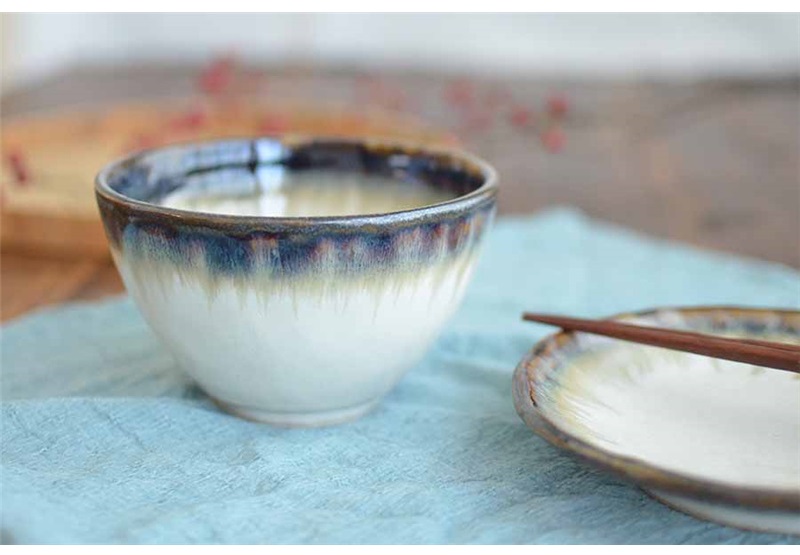 日本制美浓烧錆簾(锈纹)系列釉下彩手作餐具-斗笠丼碗Φ195×88mm 1150ml详情16