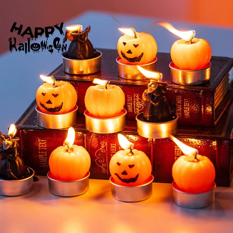 halloween Halloween Candle props Little Black Cat Pumpkin Lantern Witch Candle all saints dayhalloween Halloween Candle Props Little Black pic 3