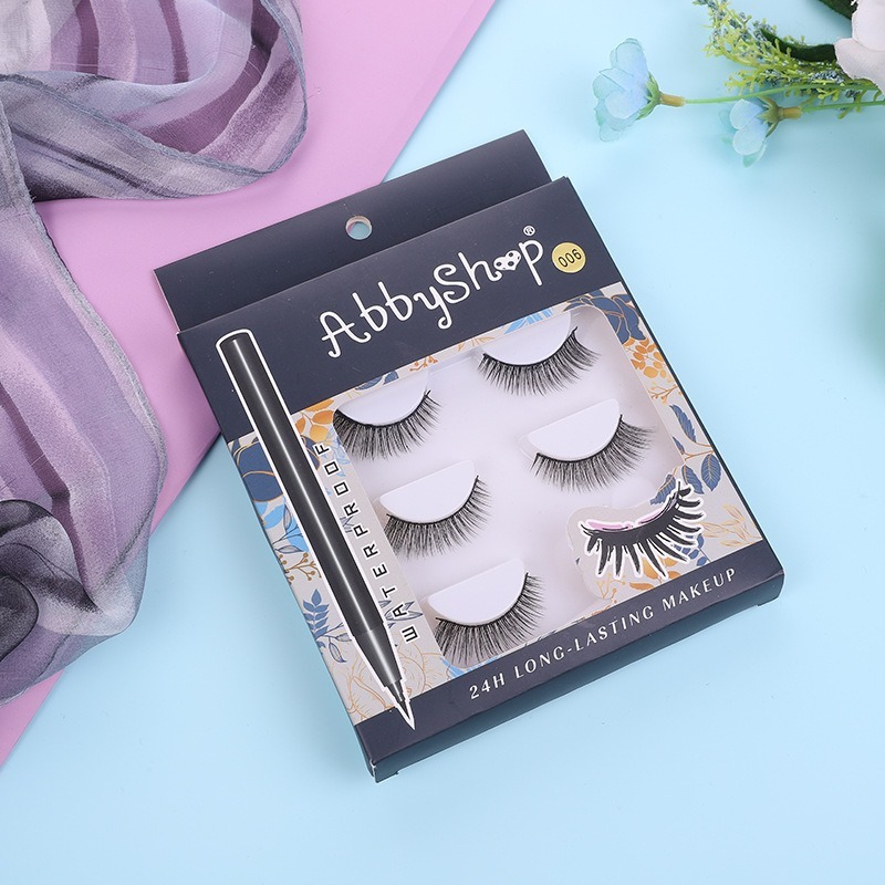 工厂abbyshop6D-00 6自粘眼线液 胶笔 假睫毛套装 外贸1