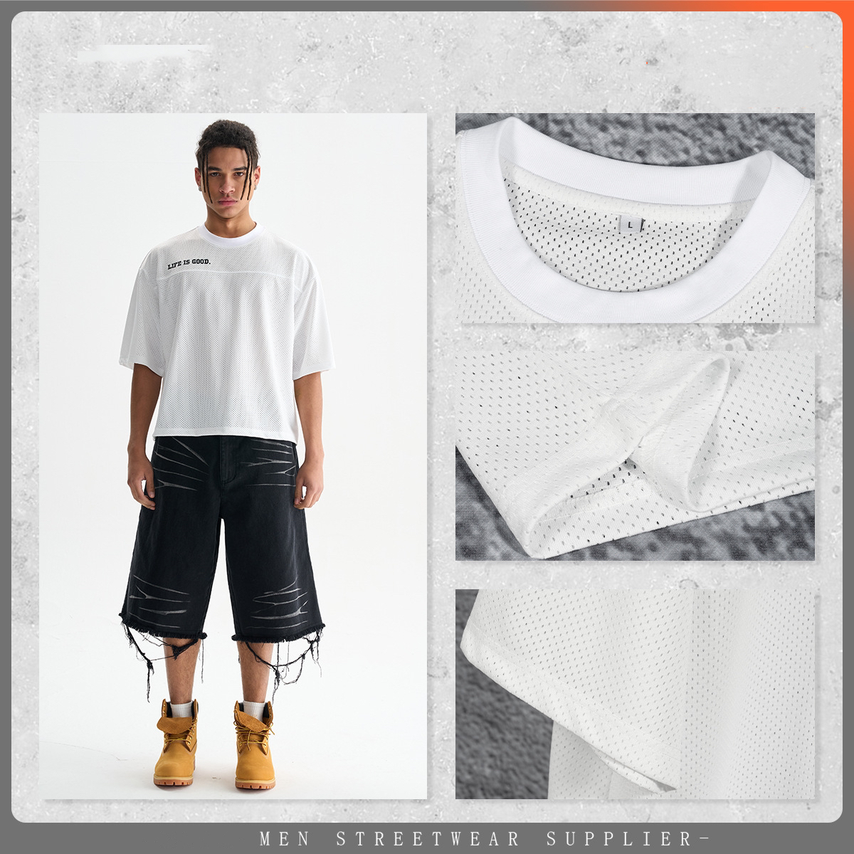 versatile breathable heavy-duty round-neck T-shirt details Picture