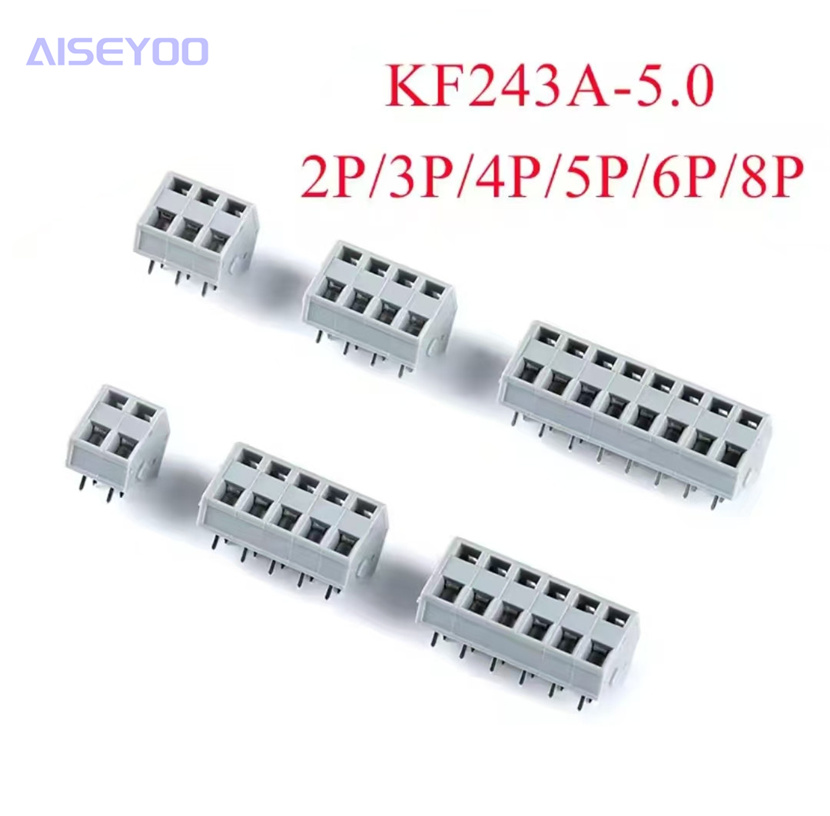 KF243A-5.0-2/3/4/5/6/8P double-row through-hole spring type terminal block