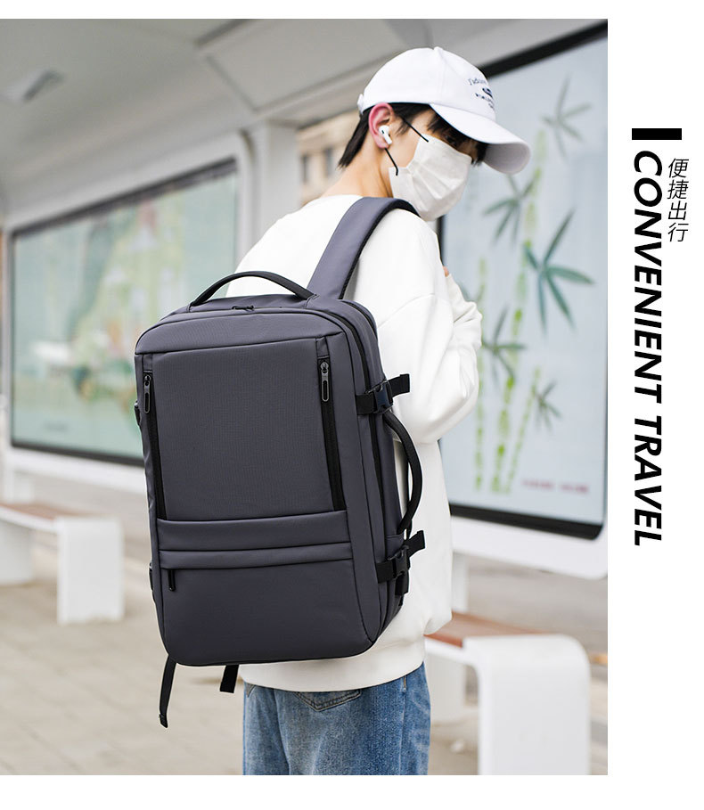 双肩包男高级感出差旅游商务通勤短途旅行包包大容量学生电脑背包 详情图20