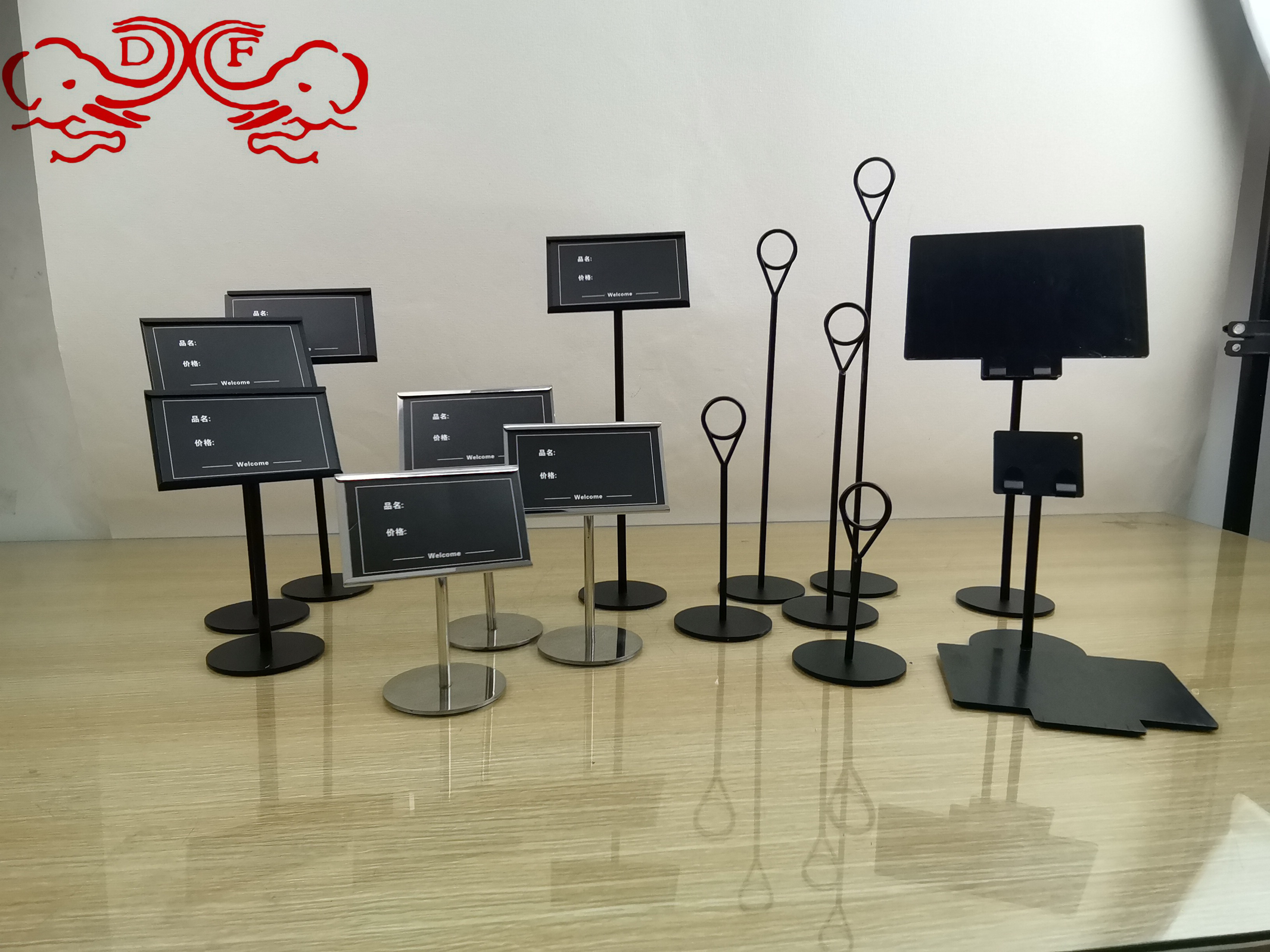 DF68272菜牌菜名标签牌菜牌夹不锈钢台卡架餐牌名片菜名展示架DF TRADINGHOUSE 