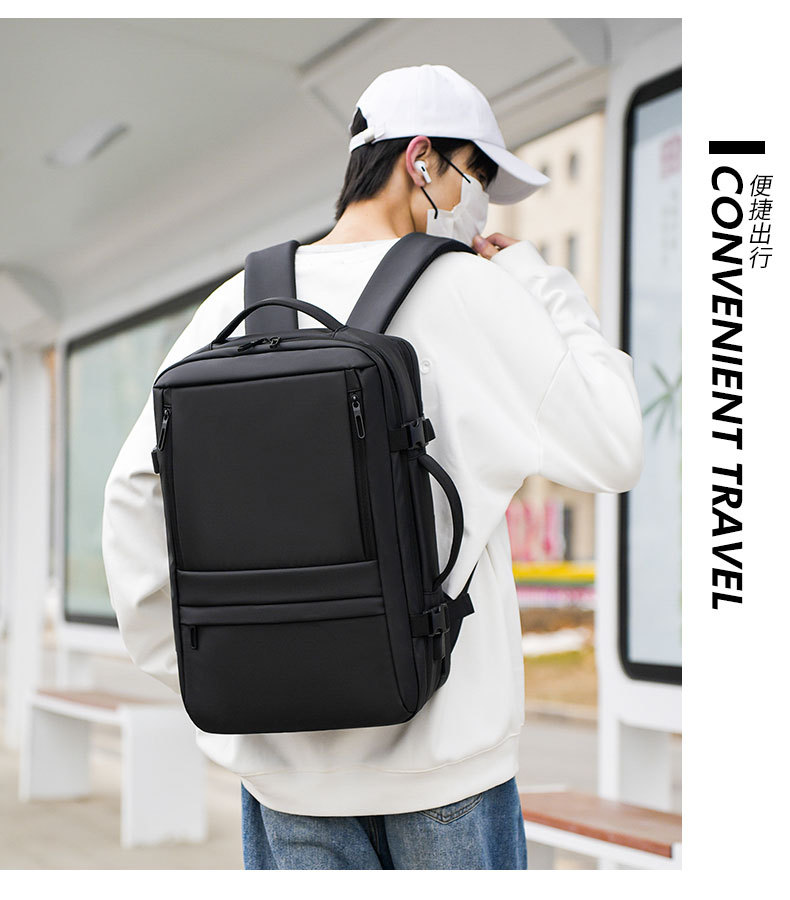 双肩包男高级感出差旅游商务通勤短途旅行包包大容量学生电脑背包 详情图19