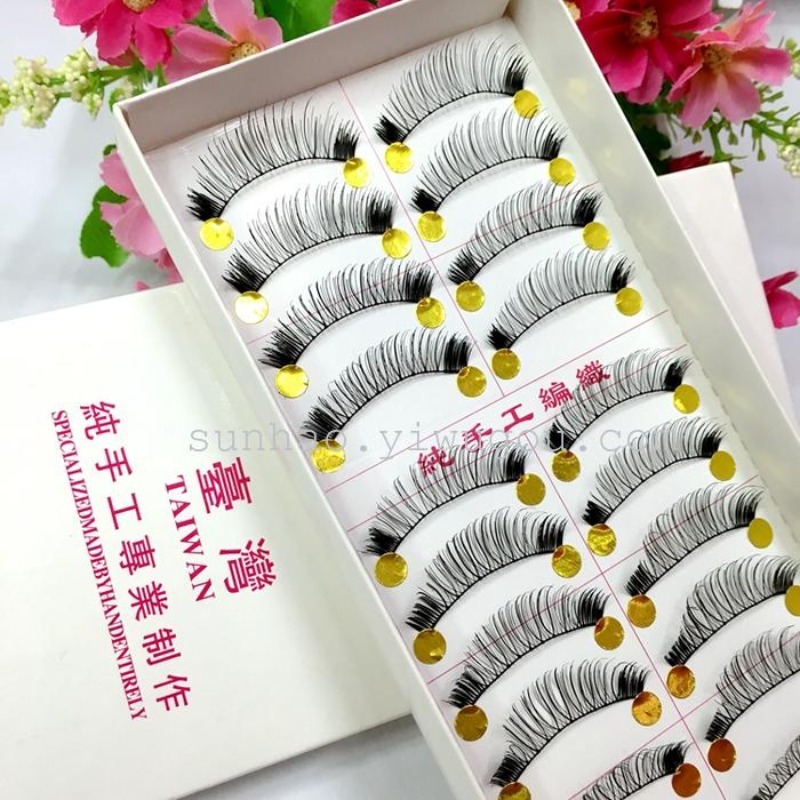 工厂供应 台湾纯手工叉8假睫毛 自然浓密加长交叉假睫毛