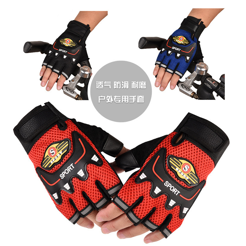 Outdoor riding half finger gloves for men Spring and autumn non-slip breathable wear resistant bicycle mountain bike motorcycle half glove full figure
