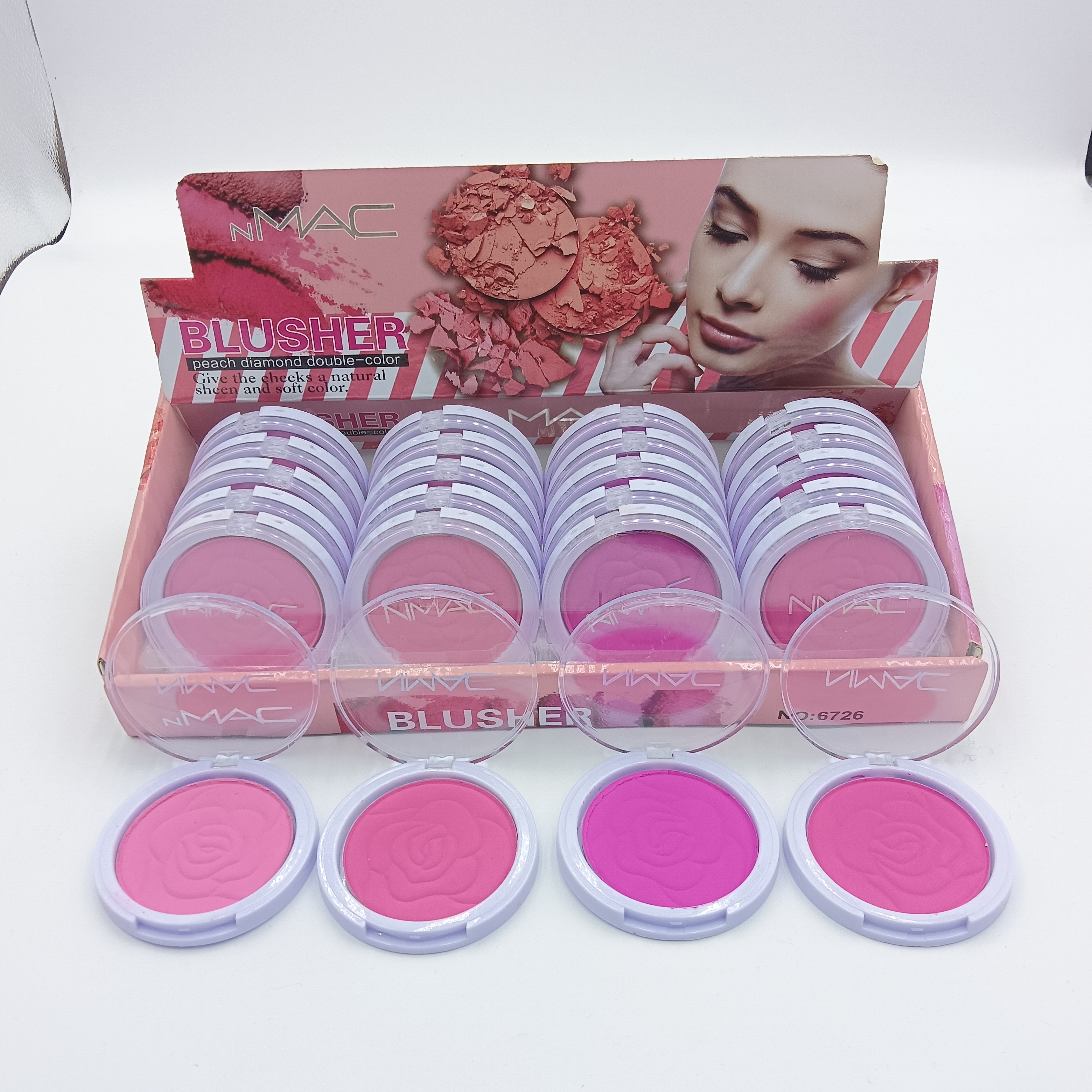 New blush four color matte rose color soft mist makeup effect pure to modify the face for export full figure