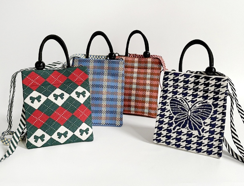 2024新款夏季文艺托特包轻奢高级感时尚外出斜挎针织手提单肩包女 