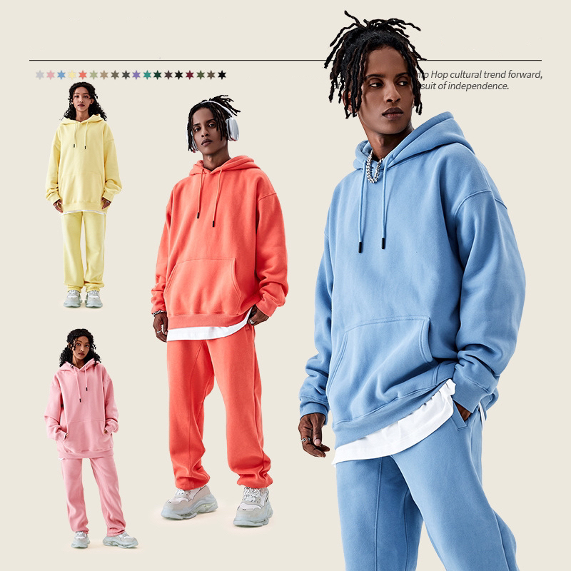 Men's and women's hooded sweatshirts and sweatpants details Picture