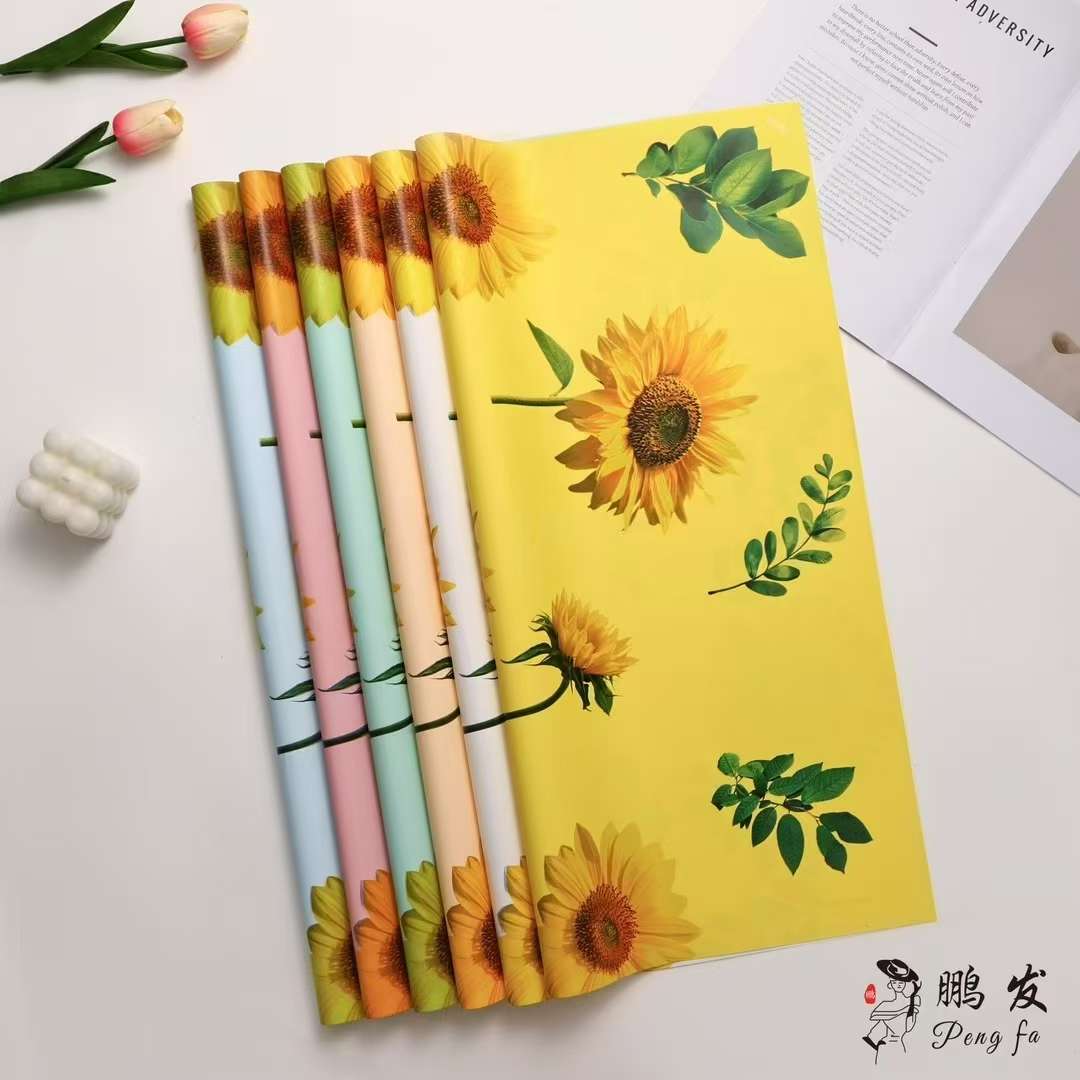 Pengfa Packaging Factory Store's Creo Paper Sunflower has won the championship in flower bouquet wrapping paper for graduation season, high school entrance examination and college entrance examination. diy sunflower fresh flower wrapping paper, flower bouquets, floral art, special materials for flower shops, thickened, waterproof, and elegant detail image 6
