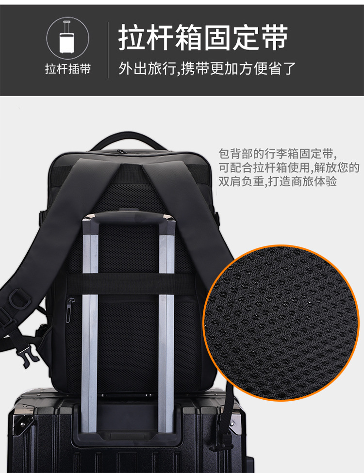 双肩包男高级感出差旅游商务通勤短途旅行包包大容量学生电脑背包 详情图15