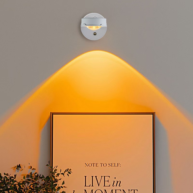Wireless remote control charging sunset lamp, wall lamp, no wiring required, atmosphere bedroom, living room, background wall, decorative painting lamp Item Picture