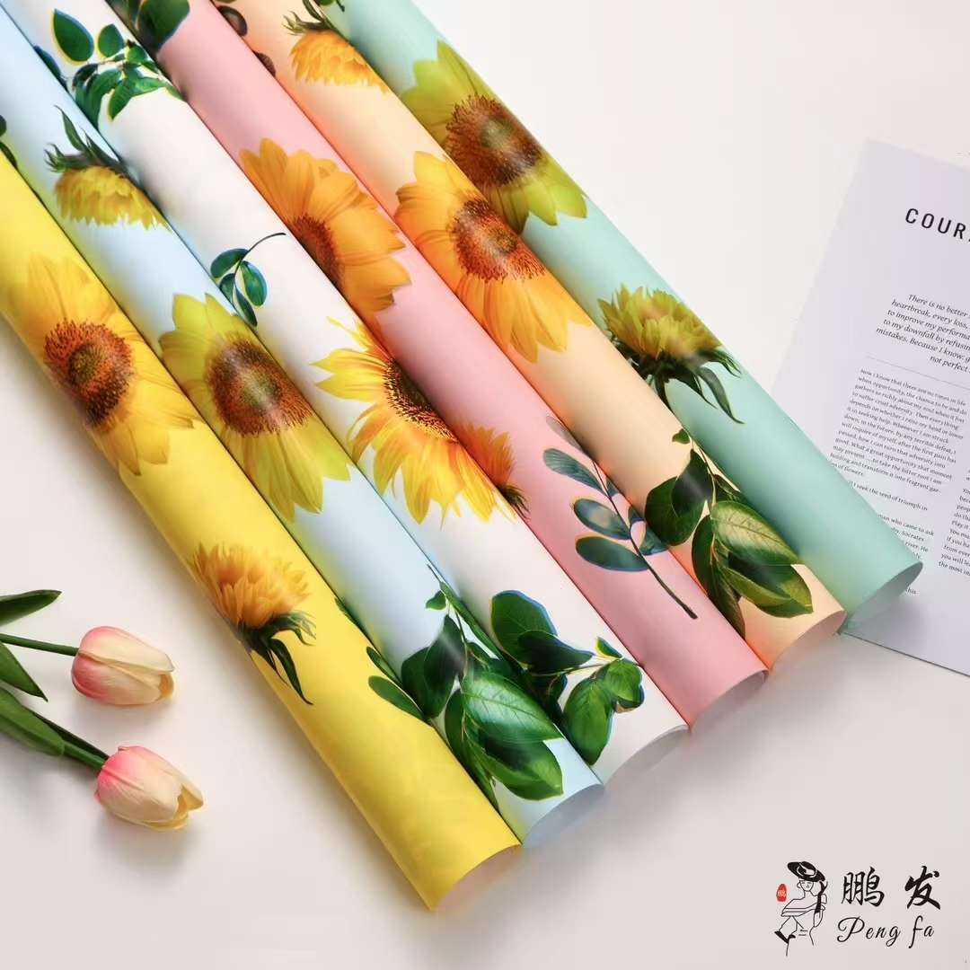 Pengfa Packaging Factory Store's Creo Paper Sunflower has won the championship in flower bouquet wrapping paper for graduation season, high school entrance examination and college entrance examination. diy sunflower fresh flower wrapping paper, flower bouquets, floral art, special materials for flower shops, thickened, waterproof, and elegant detail image 5