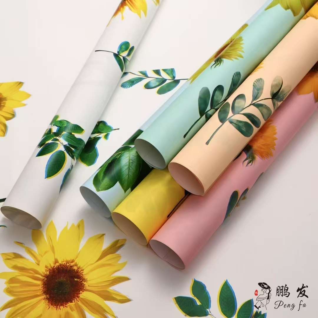 Pengfa Packaging Factory Store's Creo Paper Sunflower has won the championship in flower bouquet wrapping paper for graduation season, high school entrance examination and college entrance examination. diy sunflower fresh flower wrapping paper, flower bouquets, floral art, special materials for flower shops, thickened, waterproof, and elegant detail image 4