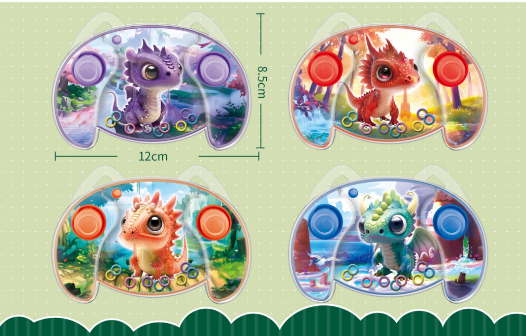 New children's dinosaur-themed ring-toss game, a creative interactive toy made of safe and environmentally friendly materials with animal image design details Picture